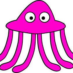 Pink Cartoon Octopus