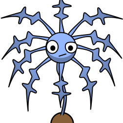 Blue Cartoon Spiky Creature