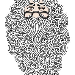 Swirly Bearded Man Portrait