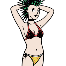 Punk Girl in Bikini
