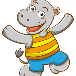 Cartoon Hippo Mascot