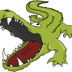 Cartoon Crocodile with Open Mouth