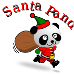 Running Santa Panda vector image