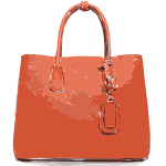 orange flat leather bag