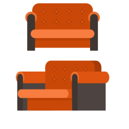 Orange sofa