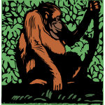 orangutan wood cut