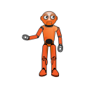 Cartoon orange robot