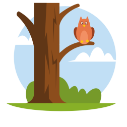 An owl on a tree