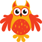 Orange cartoon owl