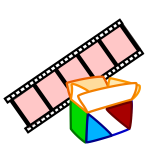 Package multimedia color vector clip art