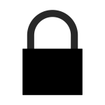 Silhouette vector image of locked padlock