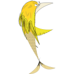 Vector graphics of bird siren comic character