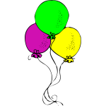Three colored baloons vector image