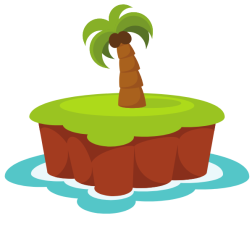 Island with a palm tree