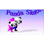 Panda ice skating