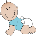 Baby boy crawling vector image