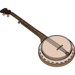 Vector image of banjo chordophone