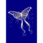 Illustration of light moth on blue background