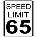 Speed limit 65 roadsign vector image