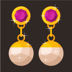 Pearls in the earrings