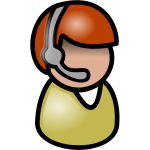 Male Indian telephone operator icon vector drawing