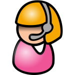 Vector image of Indian woman with blonde hair telephone operator icon