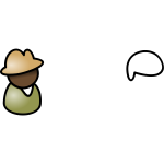 Vector graphics of brown shades guy user icon