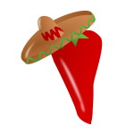 Pepper with sombrero vector image