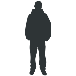 Silhouette of young man