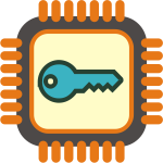 Crypto computer chip vector image