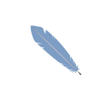 Vector image of pale blue feather