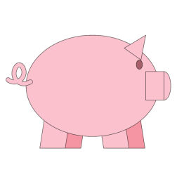 Pink piggy bank icon