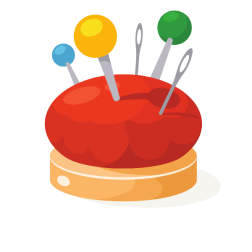 Red pillow for needles