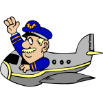 Vector drawing of  aircraft pilot