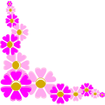 Vector illustration of pink flower corner decoration