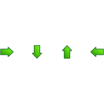 Green arrows set vector clip art