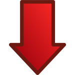 Red arrow pointing down vector image