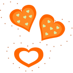Vector drawing of Valentine orange hearts