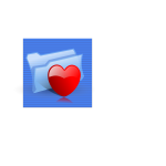 Vector clip art of blue favorites folder icon