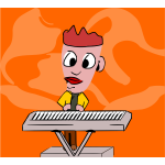 Boy playing keyboard vector image