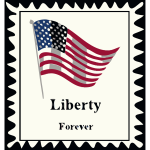 Liberty forever postal stamp vector image