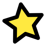 Yellow star with black border