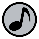 Musical note in monochrome