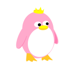 Princess penguin vector graphics