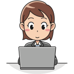 Female computer user vector icon