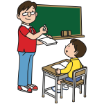 Male teacher and student