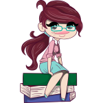 Bookworm with books