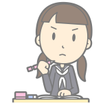 Grumpy schoolgirl