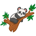 Sleeping cartoon panda