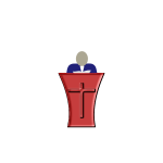 Pope standing on a church pedestal vector illustration